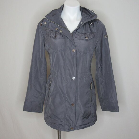 Michael Kors Gray Water Resistant Hooded Jacket Women's XS XSmall - Picture 6 of 9